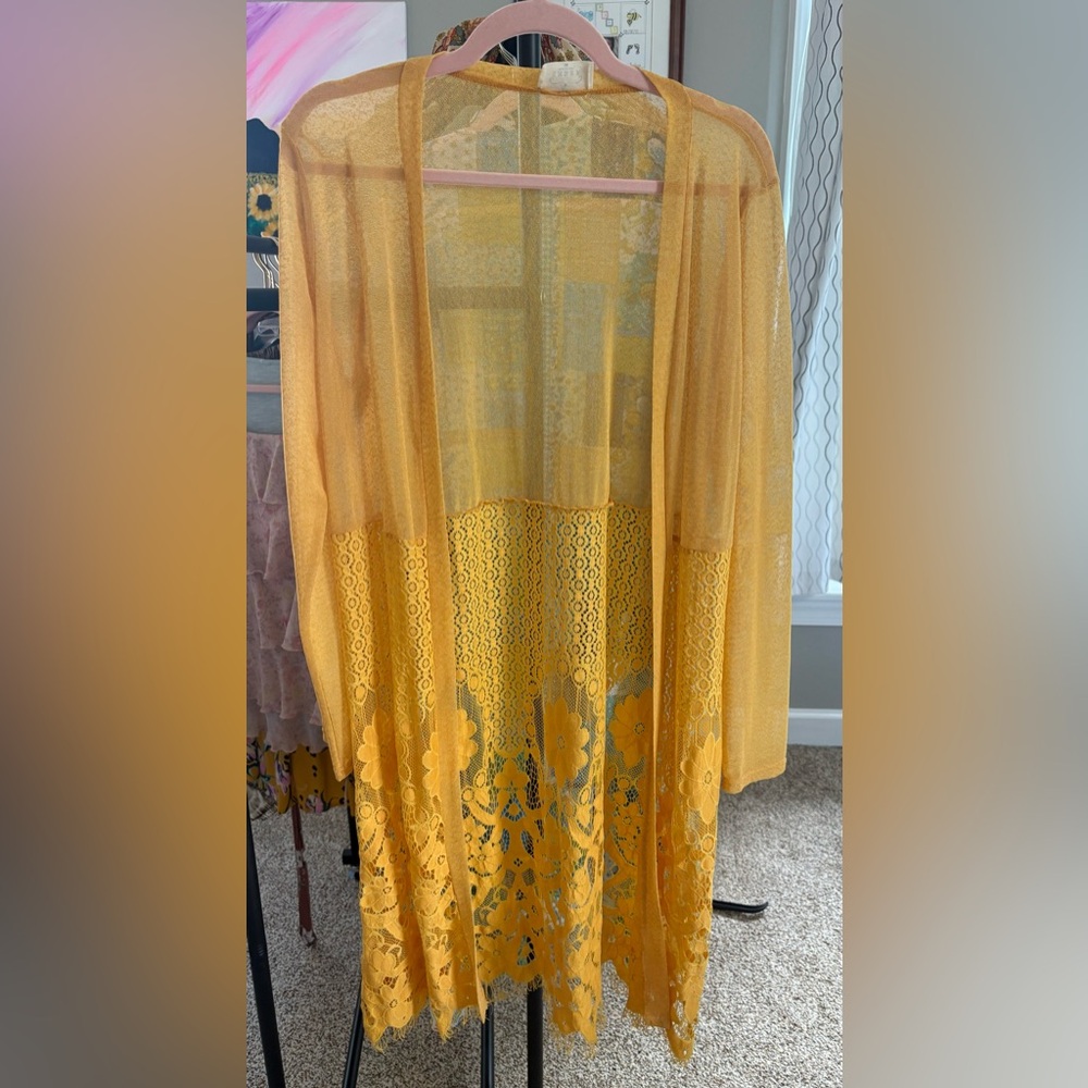 Ember Yellow Lace Cardigan